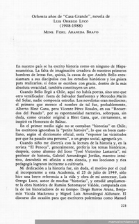 Ochenta años de Casa grande, novela de Luis Orrego Luco (1908-1988)