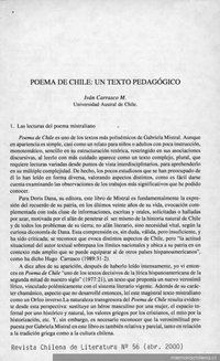 Poema de Chile, un texto pedagógico