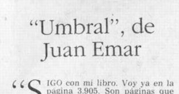 Umbral de Juan Emar