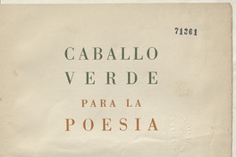 Caballo verde para la poesía : n° 1, octubre 1935