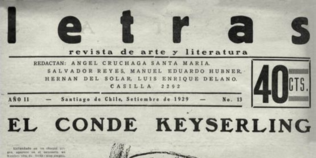 Letras no. 13, septiembre 1929