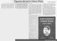 Vigencia del poeta Gómez Rojas