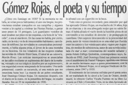 Gómez Rojas, el poeta y su tiempo