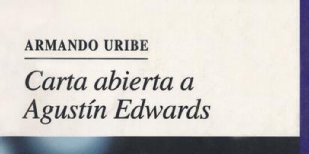 Carta abierta a Agustín Edwards