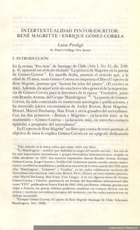 Intertextualidad pintor/escritor; René Magritte/Enrique Gómez Correa