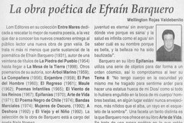 La obra poética de Efraín Barquero