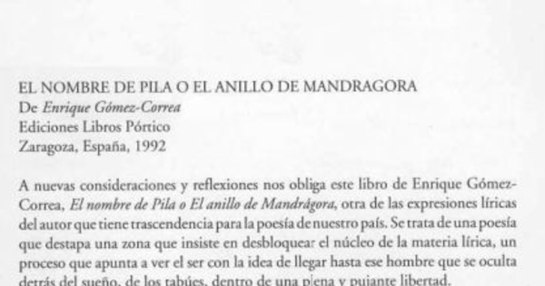 El nombre de pila o el anillo de mandrágora