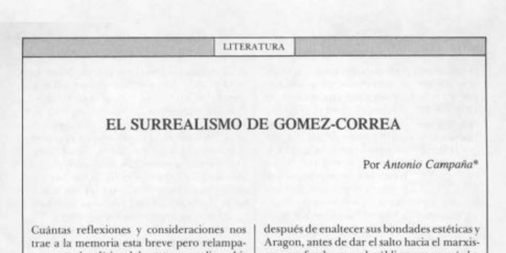 El surrealismo de Gómez-Correa