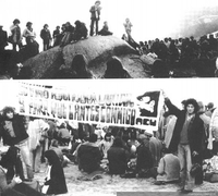 Uno de los homenajes que la ACU le rindió a Neruda en Isla Negra a fines de los '70