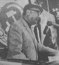 Neruda en un acto del Partido Comunista, hacia 1970