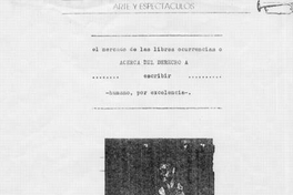 El mercado de las libres ocurrencias o acerca del derecho a escribir -humano, por excelencia