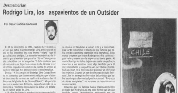 Desmemorias : Rodrigo Lira, los aspavientos de un outsider