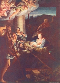 La adoración de los pastores, siglo XVI