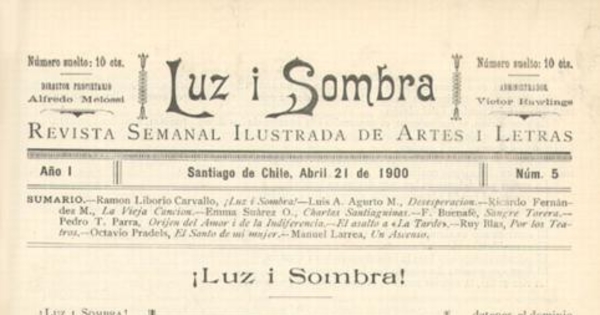 Luz i sombra : n° 5 : 21 de abril de 1900