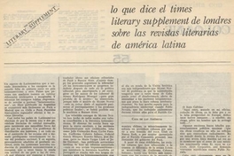 Lo que dice el Times Literary Supplement de Londres sobre las revistas literarias de América Latina