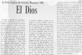 La Guía inglesa de Cristián Huneeus : VIII : El Dios