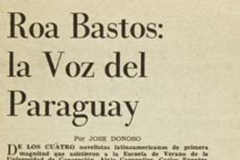 Roa Bastos : la voz del Paraguay