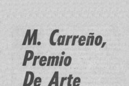 M. Carreño, Premio de Arte