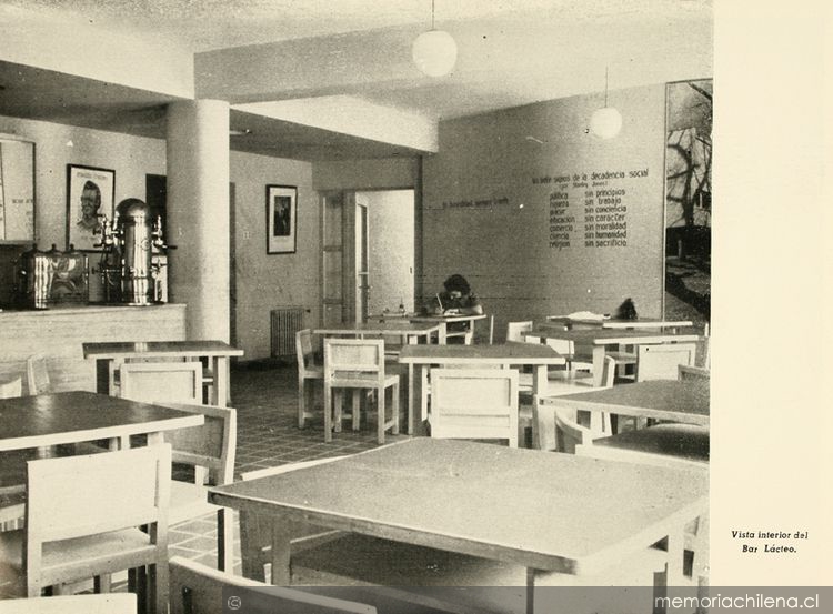 Bar lácteo del Hogar Modelo Pedro Aguirre Cerda, Parque Cousiño, 1941