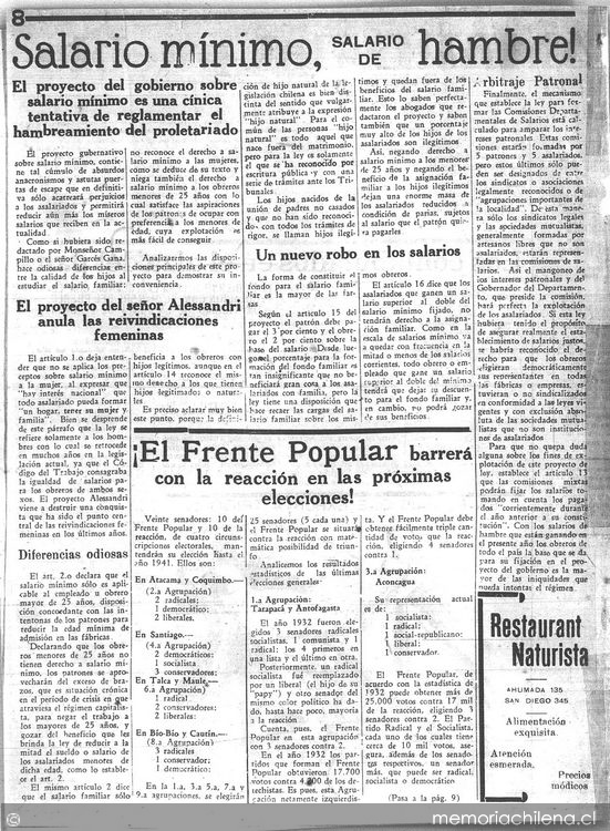 "Salario mínimo, salario de hambre!"