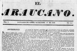El Araucano: n° 1, 17 de septiembre de 1830