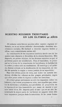 Nuestro régimen tributario en los últimos 40 años