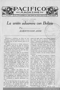 La unión aduanera con Bolivia