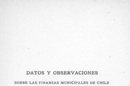 Datos y observaciones sobre las finanzas municipales de Chile