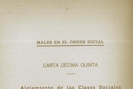 Males en el orden social : carta décimoquinta : alejamiento de las clases sociales