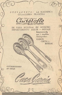 Orfevrerie Christofle : distribuidores en Chile : Casa García