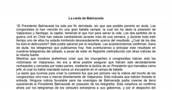 La caída de Balmaceda