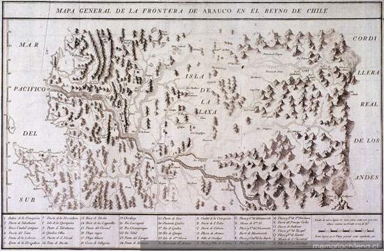 Mapa General de la Frontera de Arauco en el reyno de Chile, 1795