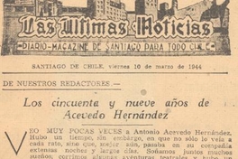 Los cincuenta y nueve años de Acevedo Hernández