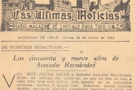 Los cincuenta y nueve años de Acevedo Hernández