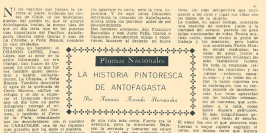 La historia pintoresca de Antofagasta