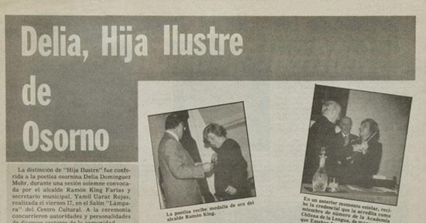 Delia, hija ilustre de Osorno