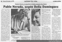 Pablo Neruda, según Delia Domínguez