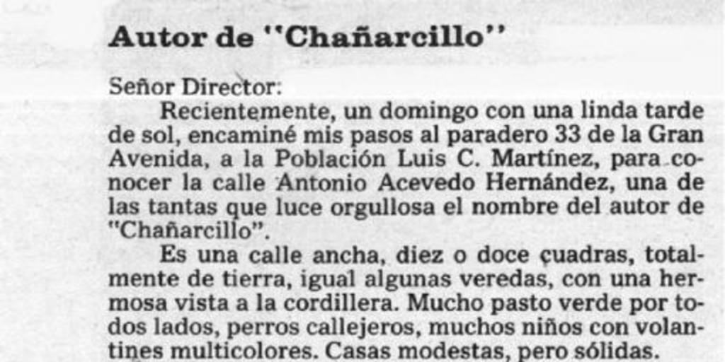 Autor de "Chañarcillo"