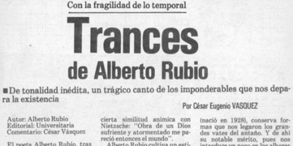 Trances de Alberto Rubio