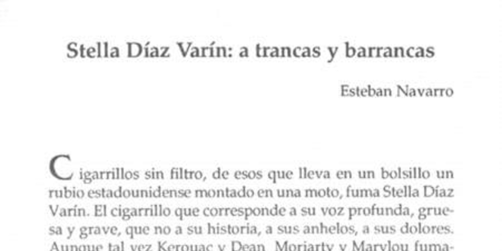Stella Díaz Varín, a trancas y barrancas