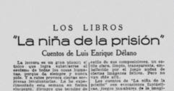 La niña de la prisión, cuentos de Luis Enrique Délano