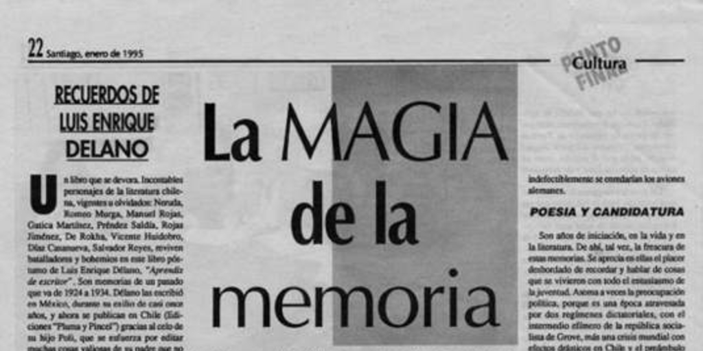 La magia de la memoria : recuerdos de Luis Enrique Délano