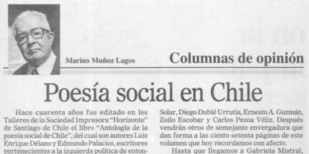 Poesía social en Chile