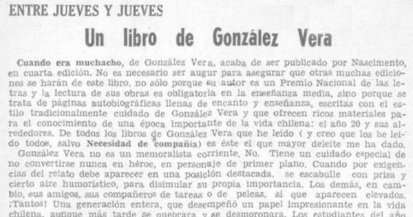 Un libro de González Vera