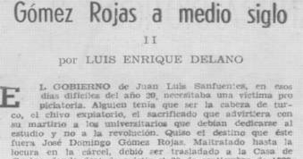 Gómez Rojas a medio siglo II