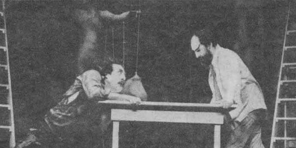 José Herrera y Hugo Medina en La contienda humana, montaje de 1988