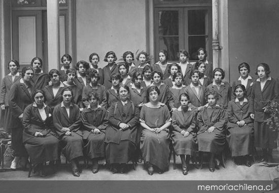 Alumnas de la Escuela Normal nº 1, Santiago, 1925