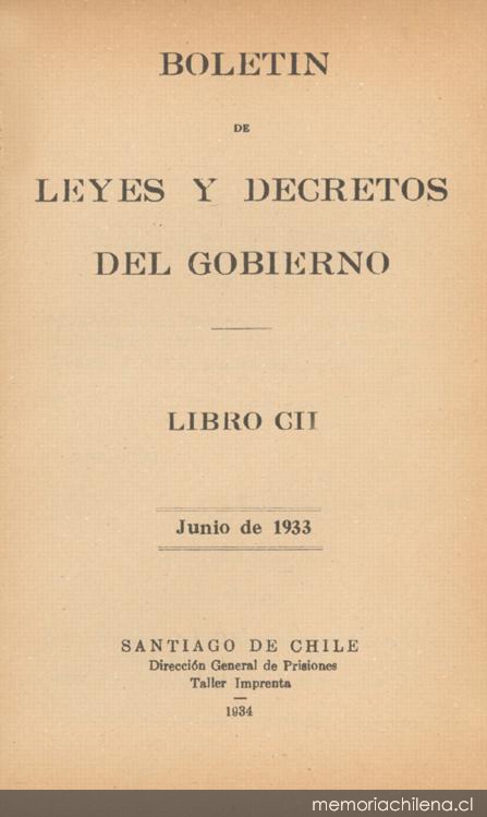 Ley N° 5.180, de 20 de junio de 1933, que organiza los servicios de investigaciones y de identificación y pasaportes y fija planta del personal