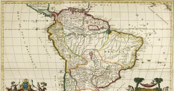 L'Amerique meridionale divisée en ses principales parties, ca. 1680