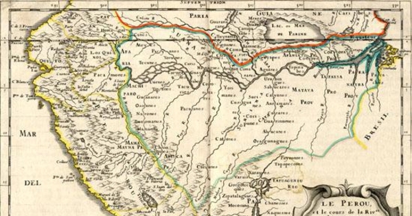 Le Perou, et le cours de la Rivre. Amazone, 1657